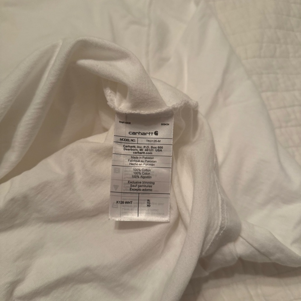 Carhartt Modern Western Minimalist Cabincore White Long Sleeve Shirt Size Large - Picture 5 of 14